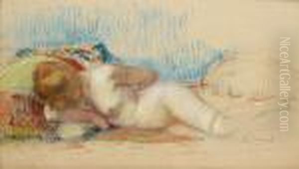 Femme Nue Allongee Oil Painting by Auguste Brouet