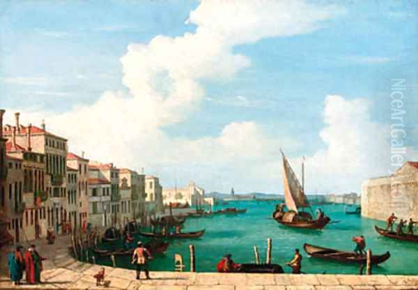 Figures on a Venetian quay Oil Painting by Bernardo Bellotto