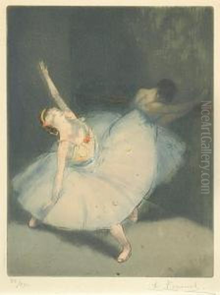 Danseuses A La Barre; Perouette Oil Painting by Auguste Brouet