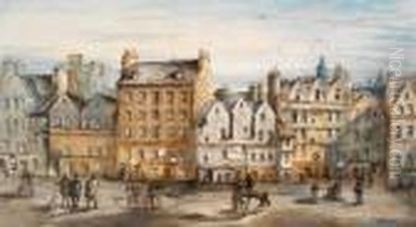 Cormock An Edinburgh Street Scene Oil Painting by Alexander Kellock Brown