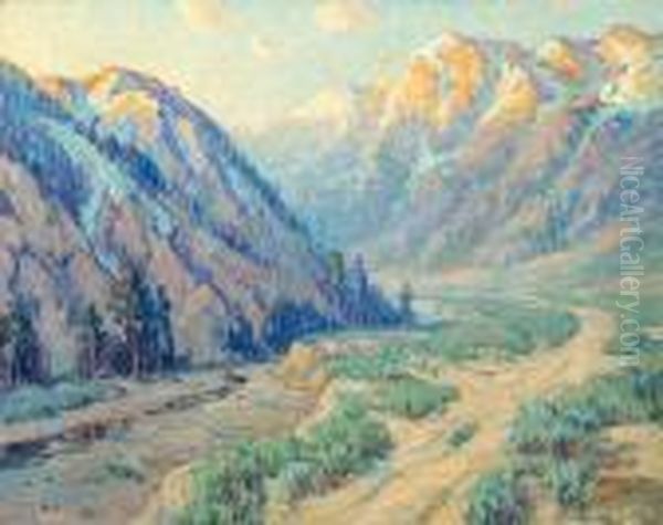 San Gabriel Canyon Oil Painting by Benjamin Chambers Brown