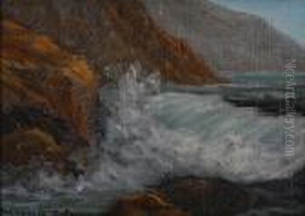 Crashing Waves Oil Painting by Benjamin Chambers Brown