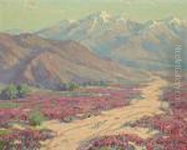 Wild Verbenas, Colorado Desert Near Palm Springs, California Oil Painting by Benjamin Chambers Brown