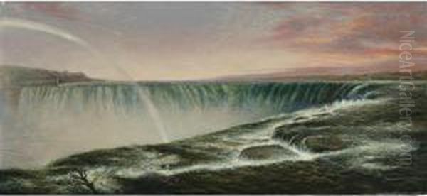 Niagara Falls At Sunset Oil Painting by George Loring Brown