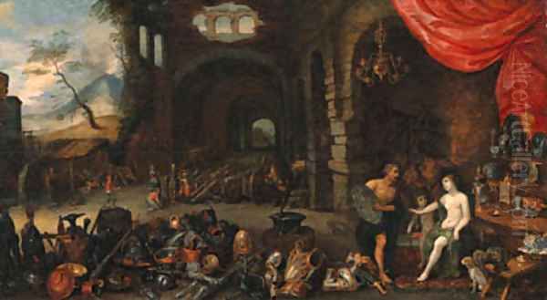 Venus at the Forge of Vulcan 2 Oil Painting by Jan Brueghel the Younger