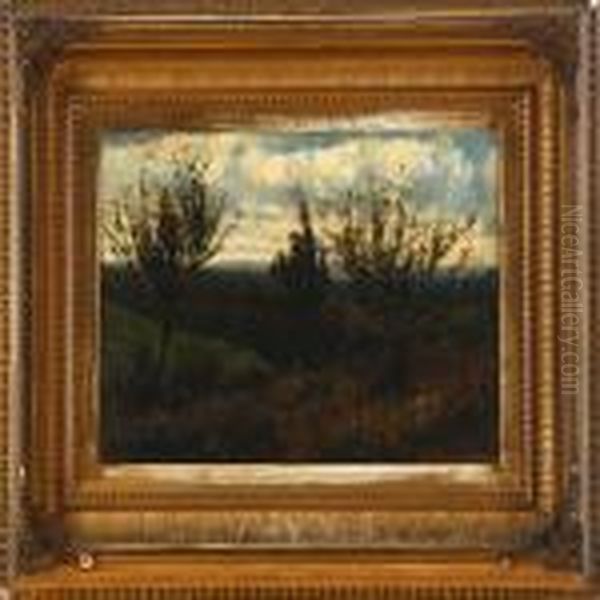 A Landscapescenery With Trees Oil Painting by John Appleton Brown