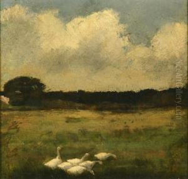 Geese Oil Painting by John Appleton Brown