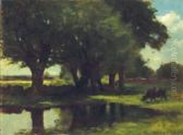 ''the Pasture'' Oil Painting by John Appleton Brown