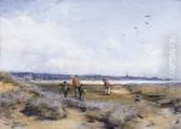 A Championship On The Course At Carnoustie Oil Painting by Michael Brown