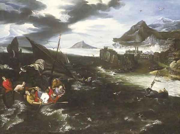 Christ in the storm on the Sea of Galilee Oil Painting by Jan Brueghel the Younger