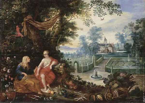 Vertumnus and Pomona Oil Painting by Jan Brueghel the Younger