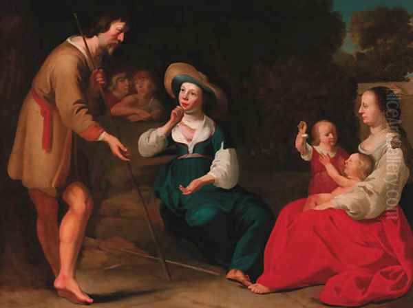 A shepherd family Oil Painting by Abraham Bloemaert