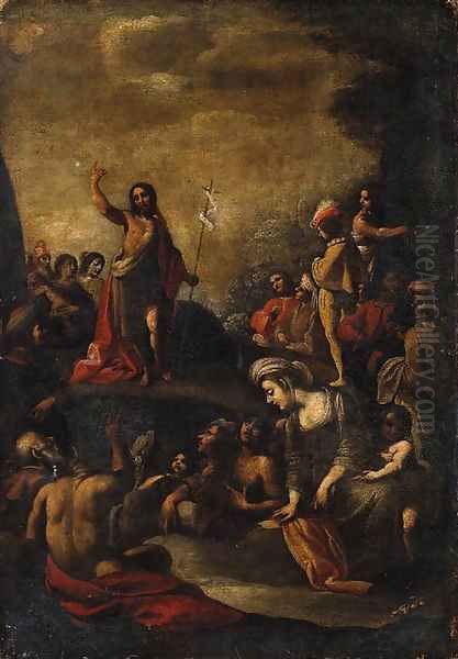 Saint John the Baptist preaching to the Multitude Oil Painting by Abraham Bloemaert