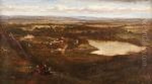 Duddingston Village From Queen's Park Oil Painting by Thomas Austen Brown