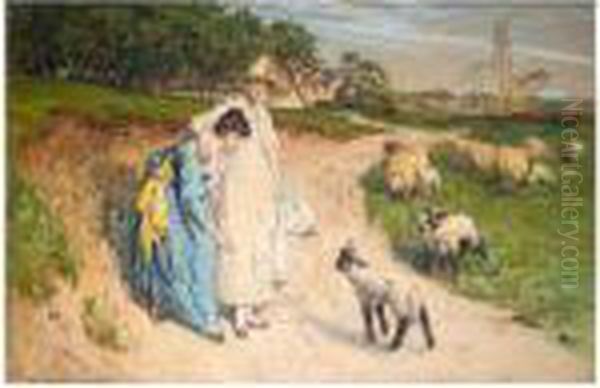 The New Arrivals Oil Painting by Thomas Austen Brown