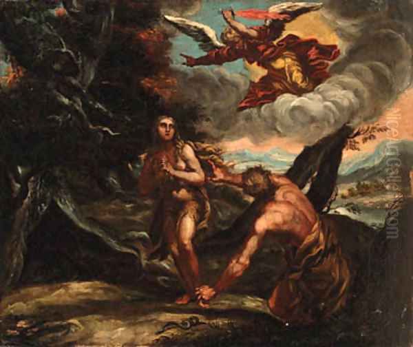 The Expulsion of Adam and Eve Oil Painting by Abraham Bloemaert