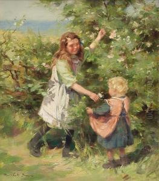 Wayside Roses Oil Painting by William Mason Brown