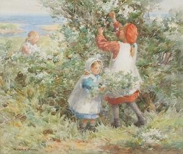 Harvesting The Elderflowers Oil Painting by William Mason Brown