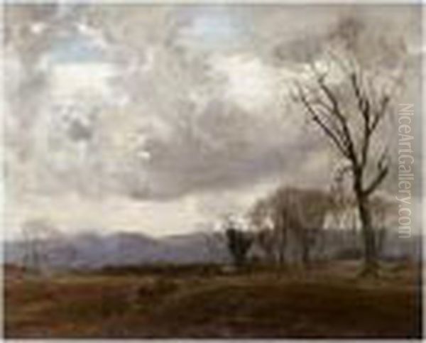 Ochil Hills From Bridge Of Earn Oil Painting by William Mason Brown