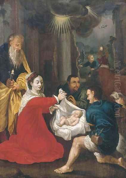 The Adoration of the Shepherds 5 Oil Painting by Abraham Bloemaert