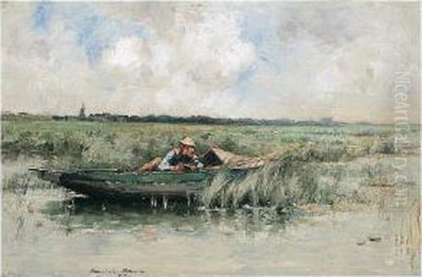 Duck Shooting Oil Painting by William Mason Brown