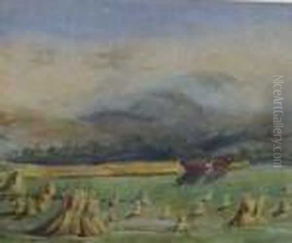 Harvest-time Oil Painting by William Mason Brown