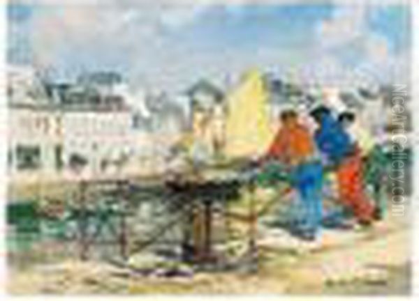 Concarneau Men Oil Painting by William Mason Brown