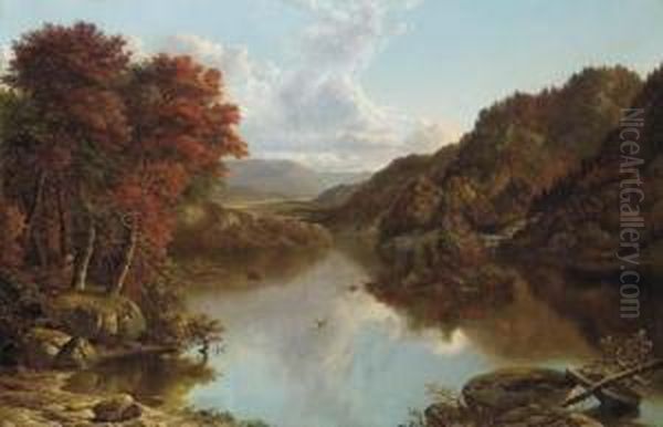 Autumn Landscape Oil Painting by William Mason Brown