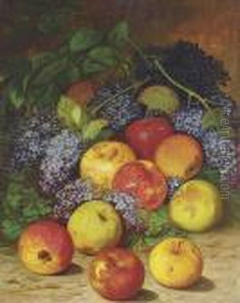 Apples And Lilacs Oil Painting by William Mason Brown