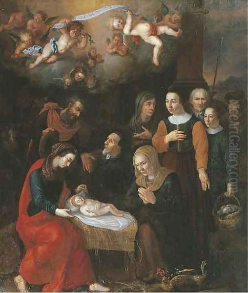 The Adoration of the Shepherds 2 Oil Painting by Abraham Bloemaert