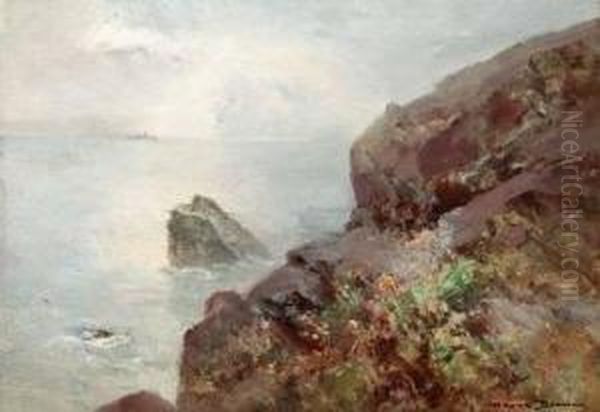 Looking Out To Sea Oil Painting by Alfred J. Warne Browne