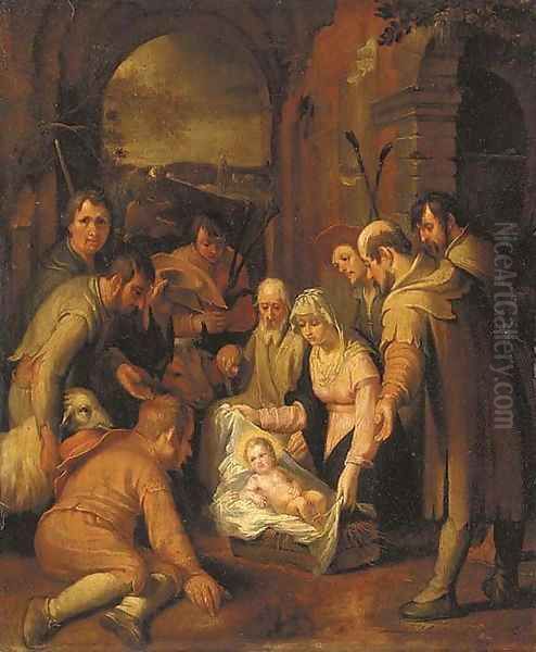 The Adoration of the Shepherds 4 Oil Painting by Abraham Bloemaert