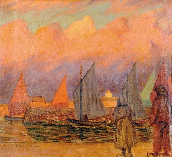 Sunset Sails Oil Painting by George Elmer Browne