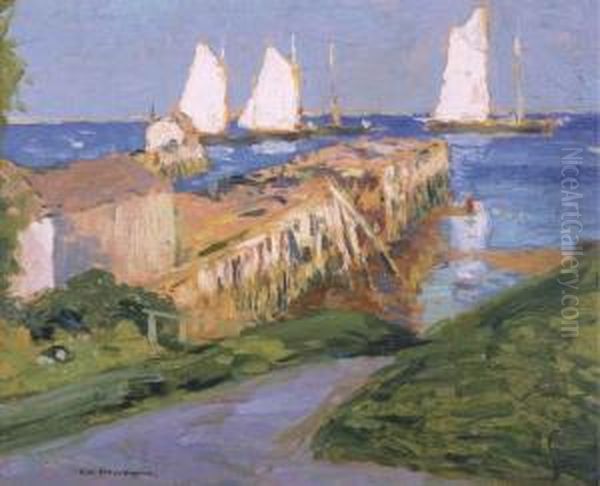 Sailboats Oil Painting by George Elmer Browne