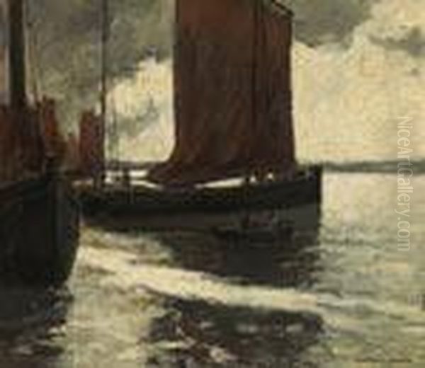 Preparing For Sail Oil Painting by George Elmer Browne