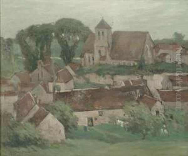 Brittany Village Oil Painting by George Elmer Browne