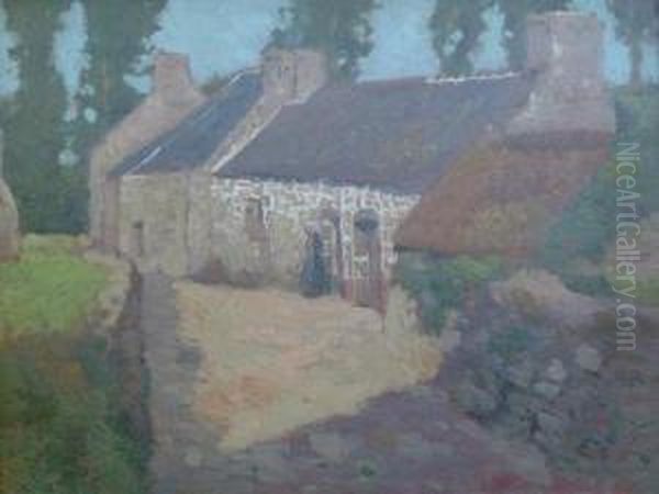 Brittany Houses Oil Painting by George Elmer Browne