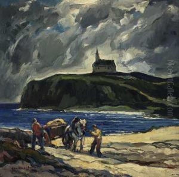 ''by The Shore'' Oil Painting by George Elmer Browne