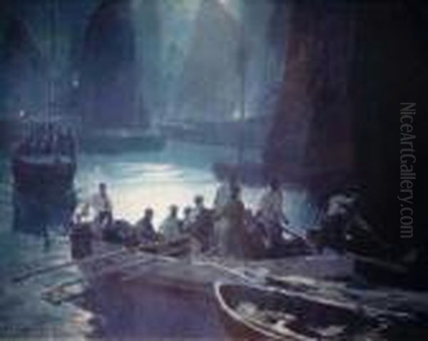 Marine Nocturne Oil Painting by George Elmer Browne