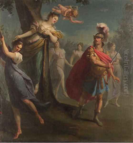 Armida enchanting Rinaldo; and The warriors in Armida's garden Oil Painting by Claudio Francesco Beaumont