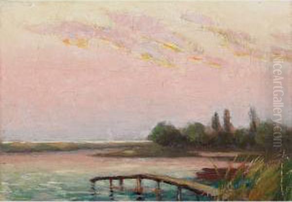 The Jetty Oil Painting by Joseph Archibald Browne