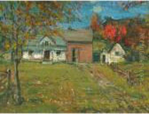 Farmhouse Oil Painting by Peleg Franklin Brownell