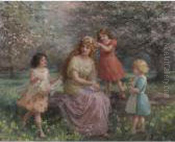 Spring Idyll Oil Painting by Jennie Augusta Brownscombe