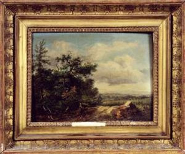 Paysage Aux Promeneurs Oil Painting by Lazare Bruandet