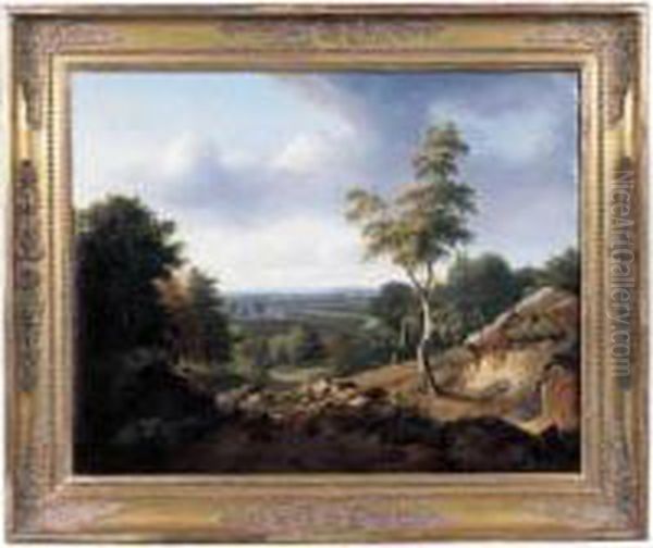 Paysage Pastoral Oil Painting by Lazare Bruandet