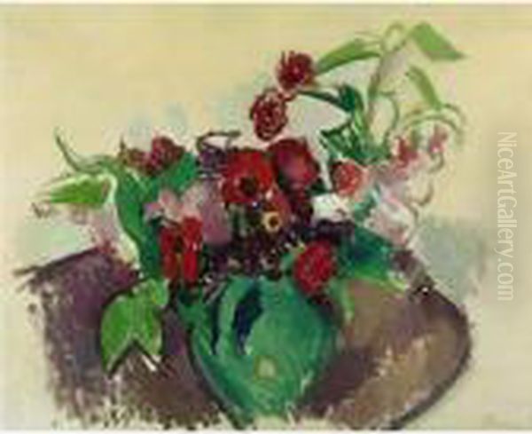 Anemones (bowl Of Flowers) Oil Painting by Patrick Henry Bruce