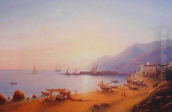 Wybrzeze Wloskie Oil Painting by Wilhelm Brucke