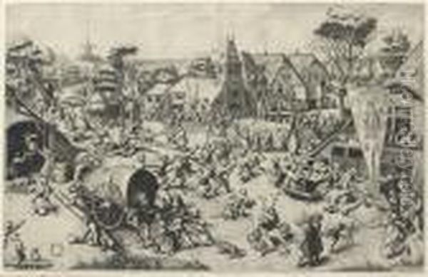 The Kermis Of Saint George Oil Painting by Pieter III Brueghel