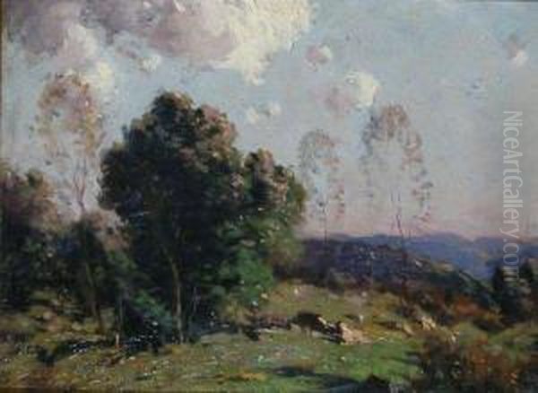 Summer Clouds Oil Painting by George Matthew Bruestle