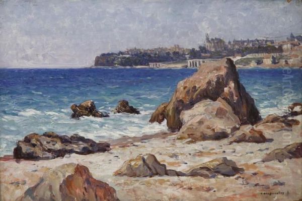 Vue De Granville Oil Painting by Victor Brugairolles